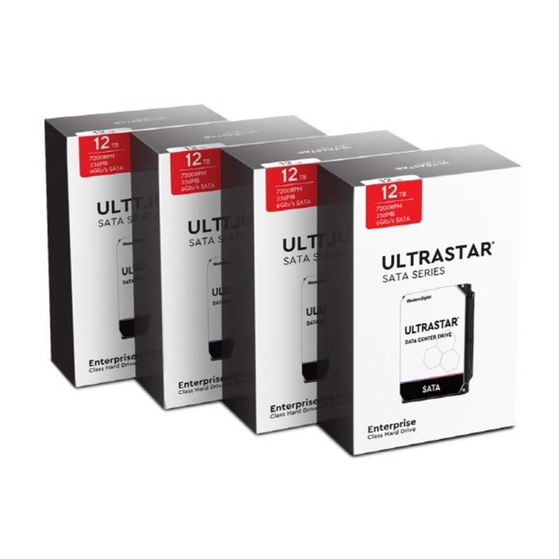 Western Digital 12TB Ultrastar DC HC520 패키지 (SATA3/7200/256M/4PACK)